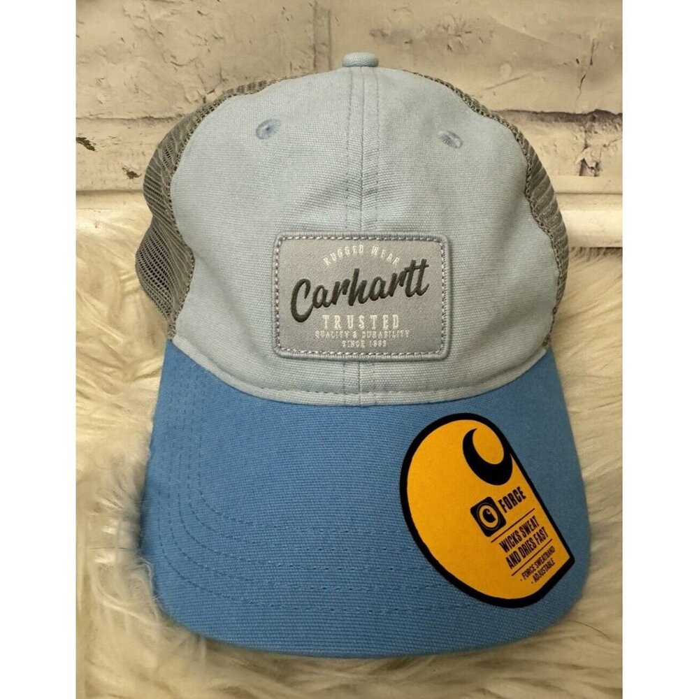 Carhartt Force AH5788-W Canvas Mesh Back Cap Blue Women’s One Size New W Tag